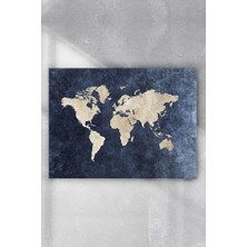(PSTER6374) Mavi Dünya Haritası Poster (60X90CM)