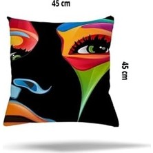 Pelangi Taş Mermer Desen Gizli Fermuarlı Yastık Kılıfı Kırlent Kılıfı Koltuk Yastık Kılıfı, Karışık Renkli 45 x 45