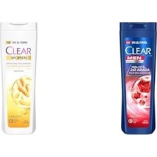 Clear Saç Dökülmesine Karşı Zencefil Özü Kepeğe Karşı Etkili Şampuan 350 Ml(1) Clear Men Kepeğe Karşı Etkili Şampuan Hızlı Stil 2'si 1 Arada Kolay Şekil Alan Saçlar 350 ml Mavi(1)