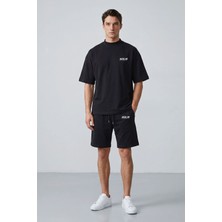 Backlain Mod Style Erkek Oversize 2’li Takım Şort %100 Pamuk Rahat Kalıp