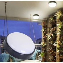 15W Siyah LED Nem Su Geçirmez Banyo Bahçe Balkon Modern Tavan Duvar Lambası Beyaz Işık 6500K IP65 Dış Mekan Kullanıma Uygun