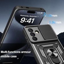 Prime Galaxy A17 Kılıf – 2x Ekran Koruyucu Dahil, Kamera Kapağı, Mıknatıslı Standlı, Darbeye Dayanıklı Askeri Koruma, Siyah