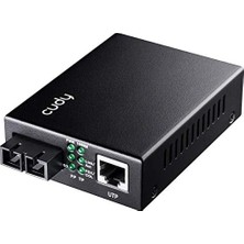 Prime Cudy MC100GSA-20 Mode 20 Km Fiber Optik Gigabit Ethernet Medya Dönüştürücü Metal Switch