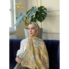 Ang-Scarf Lale Desen Aqua Pamuk Şal Şiir Koleksiyonu