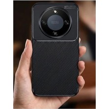 Prime - Honor ile Uyumlu 8 Lite Kılıf Kamera Korumalı Çıkıntılı Karbon Desenli Renk Atmaz Koruyucu Negro Kapak - Siyah