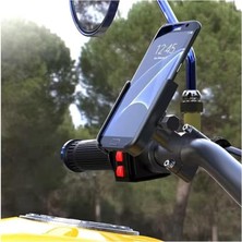 Prime Motor Motosiklet ve Bisiklet Telefon Gidon Tutucu Tamamı Alüminyum Metal Kasa