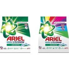 Prime Ariel Dağ Esintisi 4,5 kg Hızlı Çözünme Toz Çamaşır Deterjanı+Ariel Dağ Esintisi Renklilere Özel 4,5 kg Hızlı Çözünme Toz Çamaşır Deterjanı