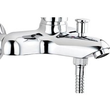 Prime Viva Banyo Bataryası A41045, Duvardan Montaj, Krom, Seramik Kartuşlu, Pirinç Gövde