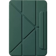Renas Store Newface Apple Ipad 2025 10.9 10.nesil (A16) Edz Manyetik Standlı Tablet Kılıfı - Koyu Yeşil