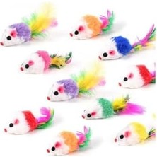 Prime Renkli Tüylü Kedi Oyuncağı 10.5 cm 3 Lü