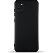 Prime Galaxy A31 ile Uyumlu Kapak Içi Kadife Kamera Korumalı Lansman Silikon Kılıf - Siyah
