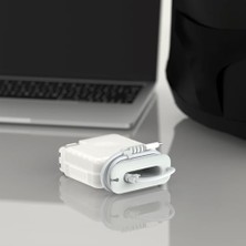 Prime MacBook Pro 16 Inç M1-M4 Uyumlu Sert Kapak Şarj Aleti Kılıfı ve Kablo Koruyucu | 140W Usb-C – 360° Çevresel Darbe Koruması, Organizerli Tasarım Şeffaf