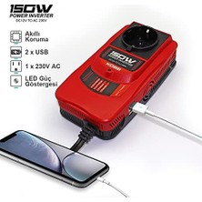 Prime Kobb KBN150 12 V 220 V 150 W Modifiye Sinüs Dönüştürücü Inverter