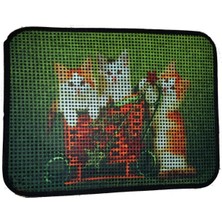 Prime Miapet Elekli Desenli Kedi Tuvalet Önü Paspası 60 x 45 cm Yavru Kediler