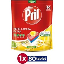 Prime Pril Hepsi Bir Arada Tablet Bulaşık Deterjanı 80 Yıkama, 80 Tablet