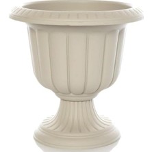 Prime Ayaklı Plastik Saksı, Beyaz, Deliksiz, 3,4 Litre, Uv Dayanıklı, Balkon ve Bahçe Için