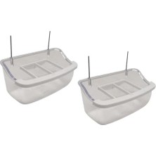 Prime Tel Askılı Izgaralı Şeffaf Kuş Yemliği 10 cm - 2 Adet