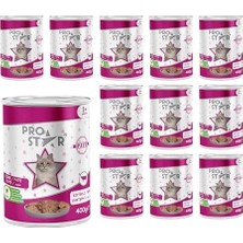 Prime Prostar Yetişkin Kedi Biftekli Pate 400 gr x 12 Adet