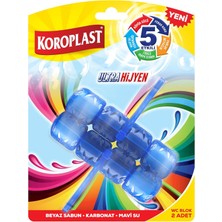 Prime 5 Etkili Wc Blok 2'li Set, Beyaz Sabun Kokulu, Karbonat ve Mavi Su Özellikli Ferah, Parlak, Kireç Karşıtı, Köpüklü Tuvalet Bloğu, Hijyenik Klozet ve Tuvalet Hijyenik Temizliği, 2'li Wc Blok