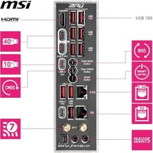 Prime Msı Mpg X870E Carbon Wıfı Am5 Ddr5 8400MHZ(OC) Usb4 4x M.2 HDMI 5g Lan 2.5g Lan Wıfı 7 Rgb Atx