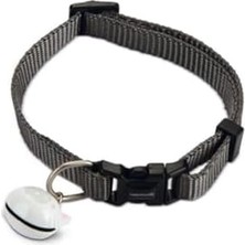 Prime Kedi Boyun Tasması, Zilli, Koyu Gri, 20-30CM