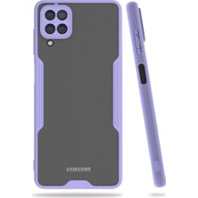 Prime Galaxy A22 Uyumlu Kılıf Mat Kamera Korumalı Silikon Platin - Lila