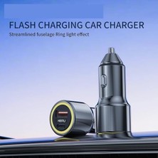 Prime HP-783 Araç Içi Şarj Cihazı 120W 3.1A Pd 30 Watt Hızlı Şarj Aleti Metal Çakmak Şarj Qualcomm Charge 3.0 2-Port Işıklı