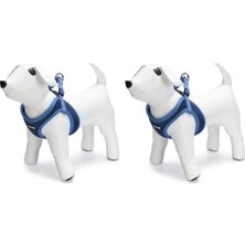 Prime Köpek Göğüs Tasması, Neopren, Mavi, M, 41-46CM (2 Paketi)