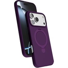 Prime - 17 Pro ile Uyumlu Kılıf Halkalı Standlı Içi Kadife Yumuşak Mat Renkli Süet Silikon Kapak