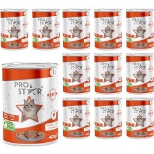 Prime Prostar Yetişkin Kedi Tavuklu Pate 400 gr x 12 Adet