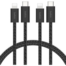 Prime 2'li Örgülü Usb-C - Lightning Kablo, 1,5 M, 14 ve Önceki Modeller, 9. Nesil iPad ve Airpods Için Hızlı Şarj Kablosu, Siyah