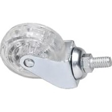 Prime Makaralı Vidalı, 360 Derece Döner Teker, Metal Maşalı, Şeffaf Teker, Teker Çapı 50X20, Vida Çapı 8 Metrik, 4 Adet