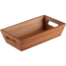 Prime Akasya Ağacından Ekmek Sepeti - Doğal Ahşap Ekmeklik, Şık Ekmek Sunumluk (23X13X7CM) - Kahvaltı ve Sofralar Için Servis Sepeti