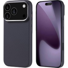 Prime 17 Pro Max Için Kılıf Uyumlu Şarj Özellikli Karbon Fiber Görünümlü Nekst Kapak (Siyah)