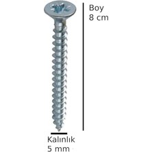 Prime Sunta Ahşap Ağaç Tahta Vidası Yıldız Uçlu Vida 8 Adet Boy 8 cm Kalınlık 5 mm