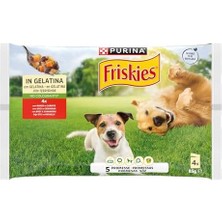 Prime Friskies Yetişkin Köpekler Için Sığır Etli Sebzeli Yaş Mama 85 Gram, 4 Adet