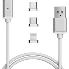 Prime Lightning Micro USB Type C Mıknatıslı Şarj Kablosu