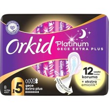 Prime Orkid Platinum Gece Ekstra Plus (Boy 5) 8 Adet Hijyenik Ped