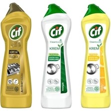 Prime Cif Krem Temizleyici Set, -Amonyak-Limon, 3'lü Karma Paket, 500ML, Ekstra Hızlı Durulama Özellikli, Yüzeylere Hassas
