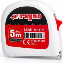 Prime Rayno Profesyonel Çelik Şerit Metre - 5 Metre x 19 mm Hassas Ölçüm Metresi - Otomatik Kilitli ve Darbeye Dayanıklı Ergonomik Şerit Metrew