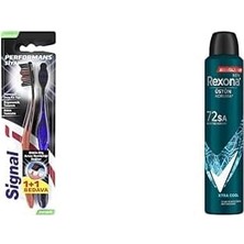 Prime Signal Diş Fırçası Performance 2 Kat Yumuşak 31 gr 1+1 ve Rexona Men Erkek Sprey Deodorant Xtra 72 Saat Kesintisiz Üstün Koruma 200 ml