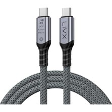 Prime Fast USB 4.0 40GBPS, 240W, 8K60Hz Usb4.0 Usb-C Kablosu 1.5 Metre Gri Klv-1.5