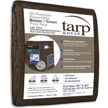 Prime Kotap Çok Amaçlı Çok Amaçlı 5 Mil Poli Tente, Ters Çevrilebilir, Kahverengi/yeşil, Kesim Boyutu 7,6 x 12,2 M/bitmiş Boyut 7,0 M. 25,4 cm x 11,9 M. 4 Inç, TBG-2540, Su Geçirmez