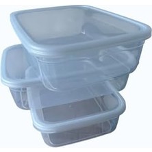 Vuralsin38 Kapaklı Saklama Kabı 3'lü Set, 3000 ml Her Biri, Şeffaf, Bpa Içermez, Hava Geçirmez, Istiflenebilir