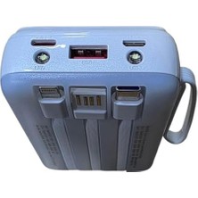 Prime H28 10000 Mh Pd 20W ve USB 22.5W Fast Hızlı Şarj Dahili Type C ve Lightning Kablolu Dünya Standartlarına Uygun Polymer Batarya Birebir Amper LCD Göstergeli Powerbank