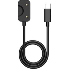 Prime Galaxy Fit3 ile Uyumlu Akıllı Saat Için Manyetik USB Typ-C Şarj Kablosu Galaxy Fit 3 ile Uyumlu Kablo Siyah