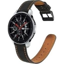 Prime Galaxy 46MM 22MM Ile Uyumlu Krd, 29 Deri Kordon, Siyah