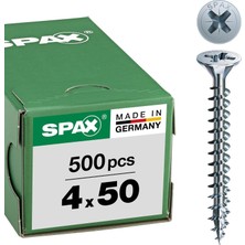 Prime Spax Vidası, 4,0 x 50 Mm, 500 Adet, Yıldız Z2, Gömme Başlı, Tam Dişli, 4 Cut, Wirox A3J, 1081010400505