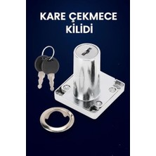 Prime Profesyonel Kare Çekmece Kilidi, Nikel, Krom, 22 Mm, 4x4 Cm, 2 Anahtarlı, Yüksek Kaliteli, Güvenli Kilit, Dayanıklı, Ofis, Evrak Dolabı Uyumlu, Kolay Montaj, Mobilya Çekmece Kilidi