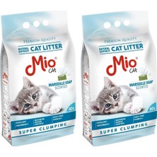 Prime Mio Kedi Kumu, 10 Lt. Marsilya Sabun Kokulu Bentonit, Ince (2 Paketi)